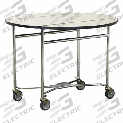 LAKESIDE Room Service Table Cart: 30 in Overall Ht, Round, 40 in Overall Dia, 1 in Top Thick - Room Service Tables