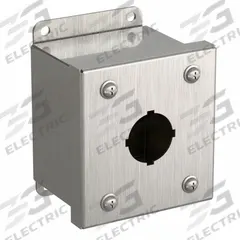 HAMMOND Push Button Enclosure: 30mm, 1 Holes, 304 Stainless Steel, NEMA 3R/4/4X (MPN 1435SSA). Key specifications — attr211299: HAMMOND; attr1043605: Washdown-Corrosion-Resistant.