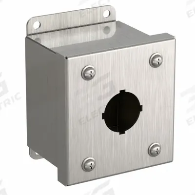 HAMMOND Push Button Enclosure: 30mm, 1 Holes, 304 Stainless Steel - Enclosures for 30mm Operators
