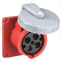 HUBBELL Pin and Sleeve Receptacle: Red, 480V AC, Three Phase, 100 A, 3 Pole, 4 Wire, IEC Grounding (MPN HBL4100R7W). Key specifications — Brand: HUBBELL.