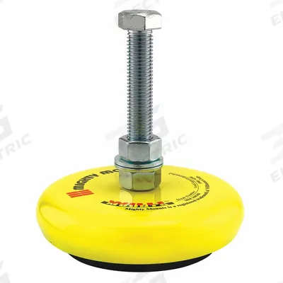 80/20 Anti-Vibration Leveling Foot: 10 Series/15 Series, Rubber/Steel, 6 in x 6 in x 5 57/64 in - Pivot Leveling Feet