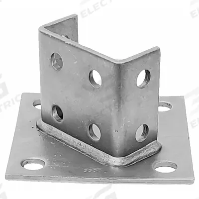 VAST Strut Channel Fitting: 1 5/8 in x 3 1/4 in For Strut Channel Size, 8 Holes - Post Bases for Double Channels