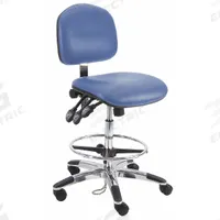 Ergonomic Chair: Vinyl, Armless, Ht Range 21 in to 31 in, 19 in Seat Wd, 17 in Seat Dp, 5 Casters (MPN LAT-DCRB-TLC-WW-BLUE). Key specifications — Foot Support: Yes; Back Tilt Backward: 80°; Back Tilt Forward: 105°; Base Material: Aluminum; Brand: BENCHPRO; Product Type: Cleanroom Ergonomic Chair; Cleanroom Class: ISO 5; ESD-Safe: Not ESD Safe.