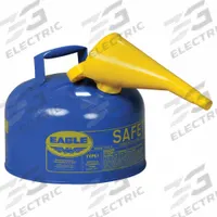 EAGLE Type I Safety Can: For Use With Kerosene, 2 1/2 gal Capacity, Includes Funnel, Blue (MPN UI25FSB). Key specifications — Brand: EAGLE.