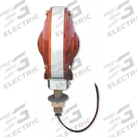 GROTE Double Face Lamp: Incandescent, Stop, Turn, and Tail Combo Light, Amber/Red, Round, Pedestal (MPN 53000). Key specifications — Standards: FMVSS 108; Electrical Connection: Blunt Cut Wires; Brand: GROTE; Installation Type: Permanent; Lens Color: Red; Mount Type: Pedestal; Lighting Technology: Incandescent; Light Type: Stop, Turn, and Tail Combination Light.