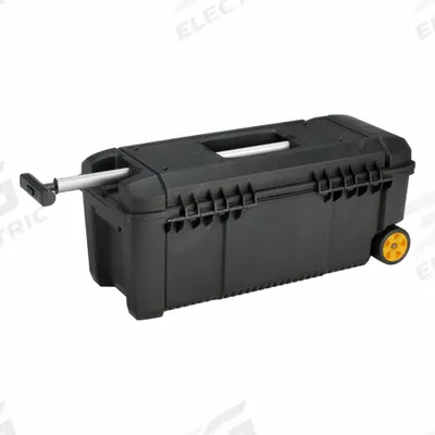 DEWALT Rolling Tool Box: 28 1/2 in W 12 5/8 in D 12 in H, Plastic, Black, Hinged Lid - Plastic Rolling Tool Boxes