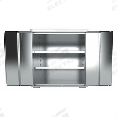JAMCO Storage Cabinet: 48 in x 24 in x 37 in, Paddle Handle & Keyed, 18 ga Panel Thick - Corrosion-Resistant Industrial Shelf Cabinets
