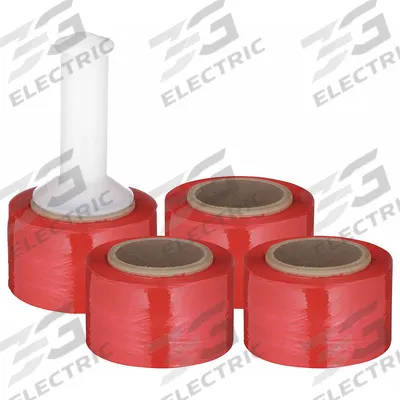 APPROVED VENDOR Stretch Wrap Film: 80 ga Gauge, 3 in Overall Wd, 1,000 ft Overall Lg, Red - Reusable Handle Color-Coded Stretch Wrap