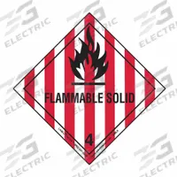 LABELMASTER DOT Container Label: Flammable Solid, 3 15/16 in x 3 15/16 in, 3 15/16 in Label Ht (MPN HML5C). Key specifications — Brand: LABELMASTER; Message: Flammable Solid.