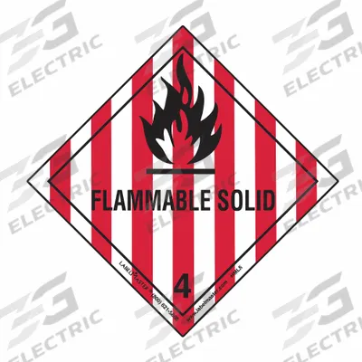 LABELMASTER Container Label: Flammable Solid, 3 15/16 in x 3 15/16 in - Class 4: Flammable Solids