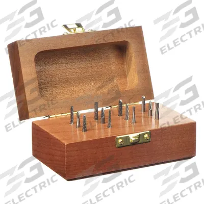 APPROVED VENDOR Carbide Bur Set: 1/8" Shank, Double Cut, 3/32" to 1/8" Head Dia - Double-Cut Carbide Bur Sets