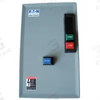 EATON IEC Magnetic Motor Starter: Non-Reversing, 3 Poles, Electronic Protection, 25 A, 480V AC (MPN ECX09G1CBA-R63/D). Key specifications — Brand: EATON; Pilot Lights Included: None; Auxiliary Contacts Included: 1NO/1NC.