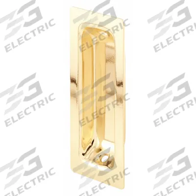 PRIME-LINE Tray Pull: Unthreaded Holes, Steel, Gold, Tray, 3 1/4 in Overall Lg - Oblong Recessed Pull Handles