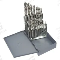CHICAGO-LATROBE Jobber Length Drill Bit Set: 15 Pc, 1/16" to 1/2" by 32nds, 118° Point, HSS, LH (MPN 69881). Key specifications — Drill Bit Case Type: Metal Index.