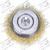 WEILER Cup Brush: Crimped Brass, 2 3/4 in Brush Dia, 1/4 in Shank, 0.012 in Fill Dia, 7/8 in Fill Lg (MPN 93812). Key specifications — attr976274: WEILER.
