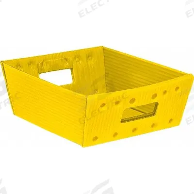APPROVED VENDOR Tray: 0.4159 cu ft, Yellow, Not Stacking Capable - Lightweight Corrugated Plastic Nesting Trays