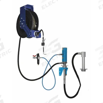 APPROVED VENDOR Air Drum Pump: Pump w/ Hose Reel, Discharge Hose & Nozzle, 3:1 - Standard Dispensing Piston Drum Pumps