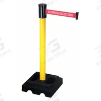 RETRACTA-BELT Barrier Post with Belt: Red, No Pattern, Authorized Access Only, 15 ft Belt Lg, Yellow (MPN 322YA-AAO). Key specifications — attr981468: Rubber; attr981465: Red; attr981461: RETRACTA-BELT; attr981440: Aluminum; attr981443: Yellow; attr981449: Authorized Access Only; attr981448: White.