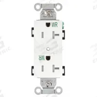 HUBBELL Receptacle: Duplex, 5-20, White, 125V AC, 20 A, 2 Pole / 3 Wire (MPN BR20WHIWRTR)