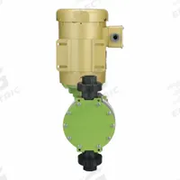GREENLINE Chemical Metering Pump: Electric Motor, 115/230V AC, 1/2 hp HP, PVDF Head, PTFE Diaphragm (MPN DM2C1FC). Key specifications — Brand: GREENLINE; Diaphragm Material: PTFE; Reproducibility: ±2.0%; Nameplate Voltage: 115/230V AC; Check Ball Material: Ceramic; Fitting Material: PVDF; Seal Material: PTFE.