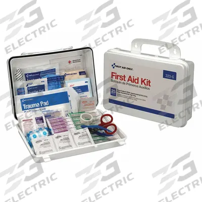FIRST AID ONLY First Aid Kit and Housing: Industrial, 25 People Served, 107 Components - General Purpose First Aid Kits
