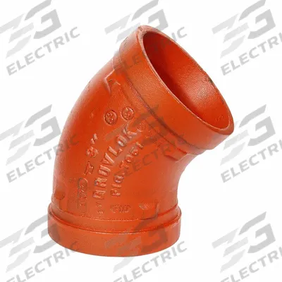 GRUVLOK Metal Pipe Elbow: 45° Elbow, 2 1/2 in x 2 1/2 in - Grooved Pipe Fittings