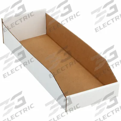 PACKAGING CORPORATION OF AMERICA Corrugated Shelf Bin: 23 in Overall Lg, 8 1/4 in x 4 3/4 in - Light-Use Cardboard Shelf Bins