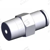 SMC Pneumatic Check Valve: Male Connector, NBR, Aluminum Alloy (Valve)/PBT (Body)/Spacer (Brass) (MPN AKH06A-02S). Key specifications — attr291949: 1/4 in; attr291950: 6 mm Tubing; attr291957: NBR, Aluminum Alloy (Valve); PBT (Body); Spacer (Brass); attr294749: SMC.