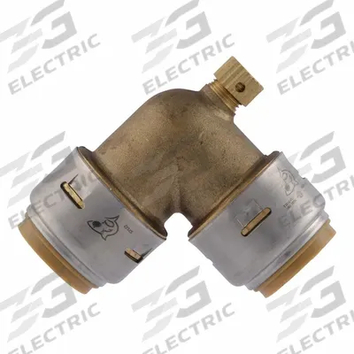 SHARKBITE MAX Push-Fit Elbow Fitting: 90° Elbow, 3/4 in OD x 3/4 in OD Size - Standard Brass Push-to-Connect Tube Fittings