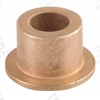 Flanged Sleeve Bearing: Bronze, SAE 841, 5/16 in Bore, 1/2 in OD, 3/8 in Lg, USDA H-1 Approved, 3 PK (MPN ECOF050806). Key specifications — System of Measurement: Inch; Lubricant Material: USDA H-1 Approved; Material Grade: SAE 841; Flange Type: Flanged; Brand: BUNTING BEARINGS.