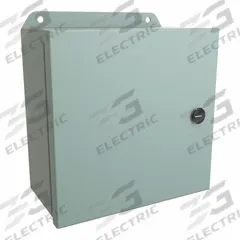 HAMMOND Electrical Enclosure: Steel, 8 in x 8 in x 4 in, NEMA 12/13/3R/4, w/Panel, Solid Cover (MPN EJ884). Key specifications — Closure Method: Latches; Brand: HAMMOND; Knockouts: Not Included.