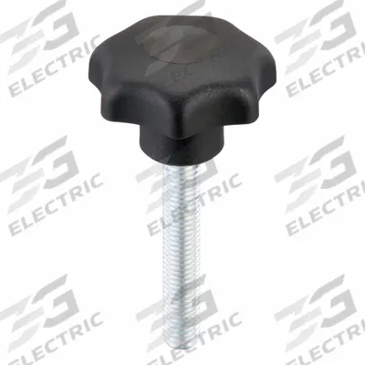 KIPP Hand Knob: 7 Point, Plastic w/ Steel Thread, M12 Thread, 20 mm Thread Lg - 7-Arm Knobs with Threaded Stud