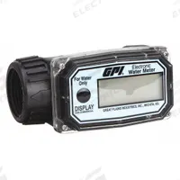 FLOMEC Electronic Flowmeter: Flow Meter, Turbine, 1 in NPT, 1 in Connection Size, NPT, 14°F to 130°F (MPN 01N31LM). Key specifications — Product Type: Flow Meter; Rotor Material: Nylon; Accuracy %: +/-5%; Brand: FLOMEC; Unit Of Measure: Liters; Display Type: Digital; Termination: Not Listed.