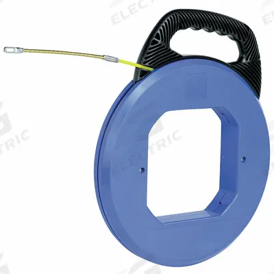 IDEAL Fish Tape: 200 ft Lg, Manual Wind Tape Retraction, Round Tape Shape, Leader End Style - Non-Conductive Fish Tapes