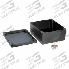 HAMMOND Enclosure: Die-Cast Aluminum, 9 in x 7 in x 4 in, NEMA 12/13/4/4X/6/6P, Screw On (MPN 1590Z231BK). Key specifications — Brand: HAMMOND; Closure Method: Screws; Knockouts: Not Included.