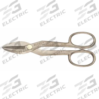 AMPCO Tinners Snip: Straight, 12 in Overall Lg, 3 in Cutting Lg, Aluminum Bronze - Non-Sparking Tinner Snips