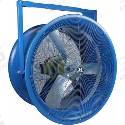 PATTERSON Mounted Fan: 34 in Blade Dia, 208 to 230/460V AC, 3 hp Motor HP - High-Velocity Industrial Wall-Mount Fans