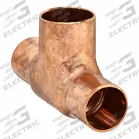 NIBCO Sweat Fitting Tee: 5/16 in CTS x 5/16 in CTS x 1/4 in CTS, Cup x Cup x Cup, Bulkhead (MPN 611 -BH)
