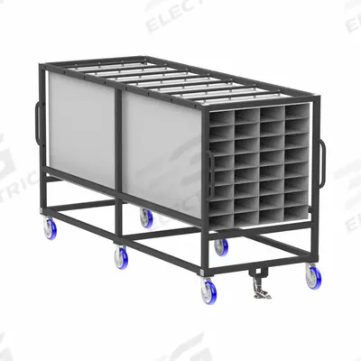 VALLEY CRAFT Parts Cart: 1,000 lb, Gray, 120 in L x 46 in W x 67 in H - Small Parts Compartmented Carts