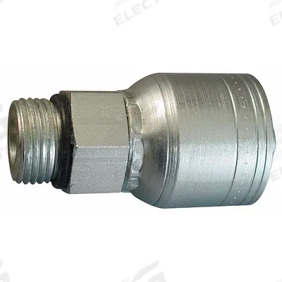 AEROQUIP Hydraulic Crimp Fitting: Steel x Steel, Straight, -8 For Hose Dash Size - Aeroquip Crimp Hydraulic Hose Fittings with ORB Connection