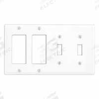 LEVITON Wall Plate: Combo, 4 Gang, White, Std Size (MPN P2262-W). Key specifications — Brand: LEVITON; Material: Metal.