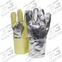 NATIONAL SAFETY APPAREL Aluminized Gloves: Universal, Thermobest™, 600°F Max Temp, Gauntlet Cuff (MPN G64TCSR0114). Key specifications — Glove Liner Material: Wool; Brand: NATIONAL SAFETY APPAREL.