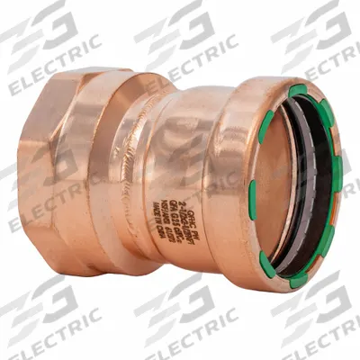 QUICKFITTING SUREPRESS Crimp Adapter: Straight, 2 1/2 in CTS x 2 1/2 in CTS size - Plumbing Copper & Bronze Press Tube Fittings with Seal Window
