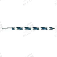BOSCH Hybrid Drill Bit: 1 1/16 in Drill Bit Size, 17 1/2 in Overall Lg, Hex Shank, Carbon Steel (MPN NKLT17). Key specifications — attr255259: Hybrid Ship and Spur Auger; attr255260: Carbon Steel; attr255261: PTFE; attr277197: BOSCH.