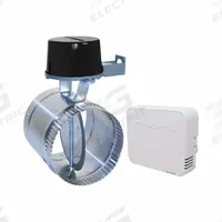 Motorized Damper: For 4 in Dia, 6 1/8 in L, 8 7/8 in H, 8 7/8 in W, Crimped/Slip-Over, Single (MPN FCD-4). Key specifications — Nameplate Voltage: 24V AC; Blade Seal Material: Rubber; Blade Type: Flat Blade; Brand: FIELD CONTROLS; Maximum Air Velocity: 1,000 fpm; Switch Action: Normally Closed; Includes: Mounting Hole Template.