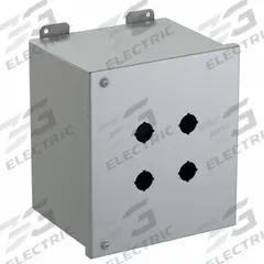 HAMMOND Push Button Enclosure: 22mm, 4 Holes, Carbon Steel, NEMA 12 (MPN 1489MP4). Key specifications — Brand: HAMMOND; Environments & Applications: Indoor Dust & Water Droplets.