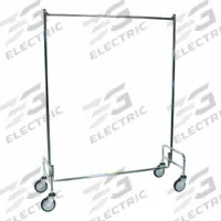 R&B WIRE PRODUCTS INC. Garment Rack: Rod Design (No ) Hooks, 1 Rod Rods, 65 1/2 in Overall Ht, Steel (MPN 703). Key specifications — Color: Silver; Finish: Powder Coated; Material: Steel; Foot Type: Casters.