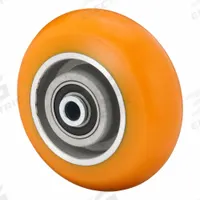 ALBION Caster Wheel: 5 in Wheel Dia., 2 in Wheel Wd, Polyurethane, 1,500 lb Load Rating, Aluminum (MPN AN0522808MAX). Key specifications — Brand: ALBION; Wheel/Tread Color: Orange.