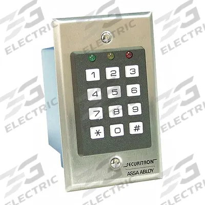 SECURITRON Keyless Access Control Keypad: 4 1/2 in Ht, 3/16 in Dp, 2 3/4 in Wd - Keypads