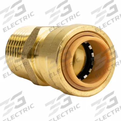 APPROVED VENDOR Push-Fit Adapter Fitting: Straight, 1/2 in OD x 1/2 in Pipe Size, Brass - Standard Brass Push-to-Connect Tube Fittings
